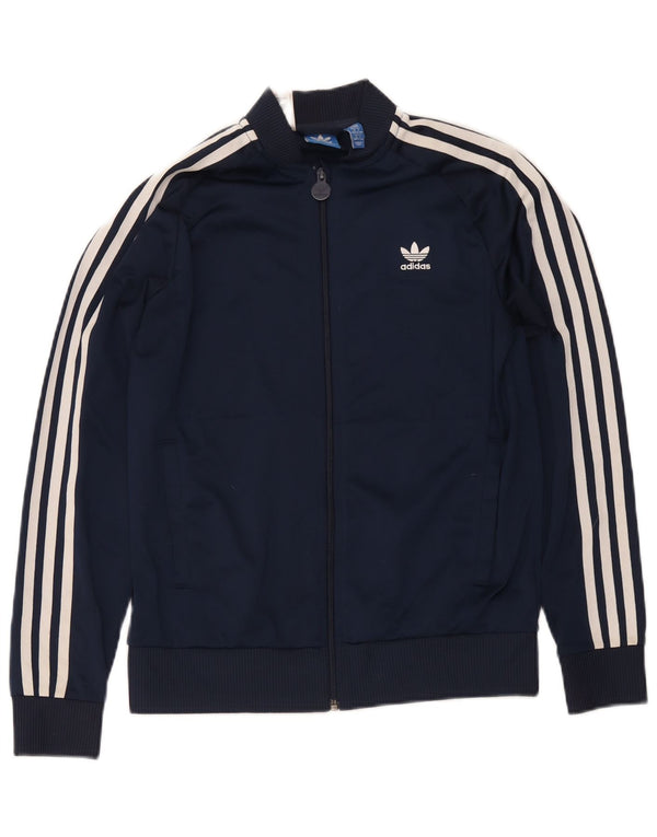 Giacca da tuta da ragazzo Adidas 13-14 anni in poliestere blu navy