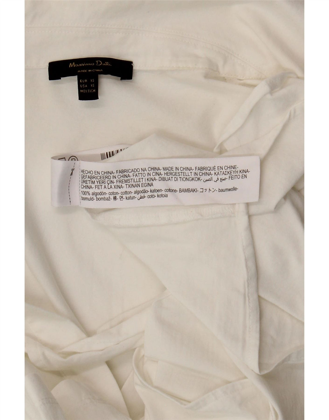 MASSIMO DUTTI Camicia pullover da donna Camicetta UK 6 XS Cotone bianco