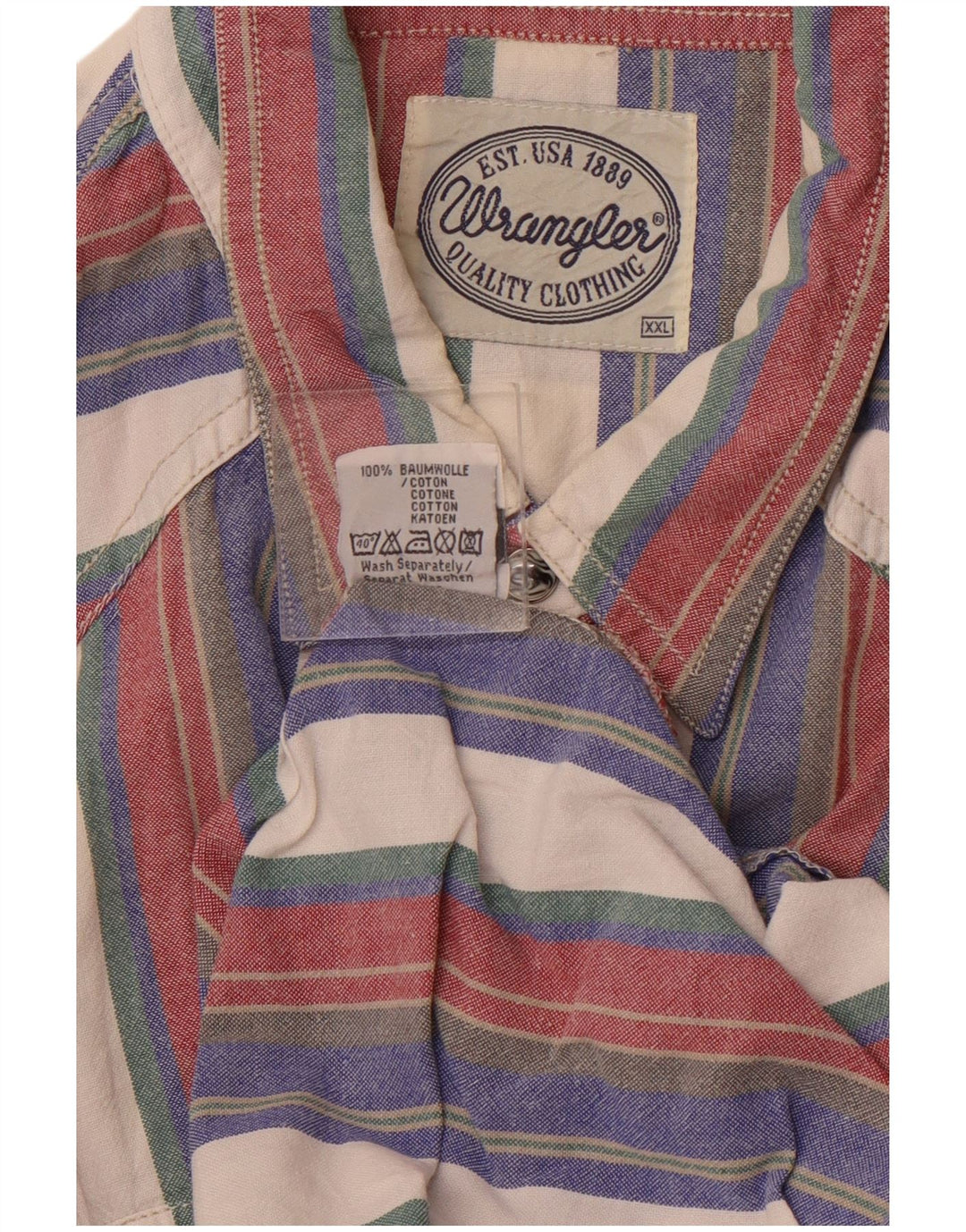 Camicia da uomo WRANGLER 2XL cotone a righe multicolore