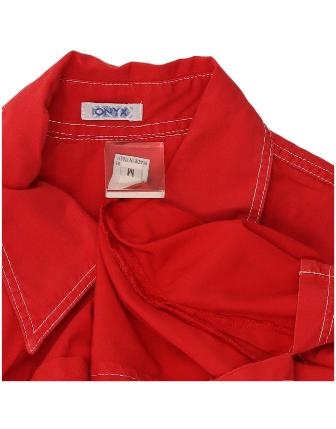 Camicia a maniche corte da donna Onyx UK 12 cotone rosso medio
