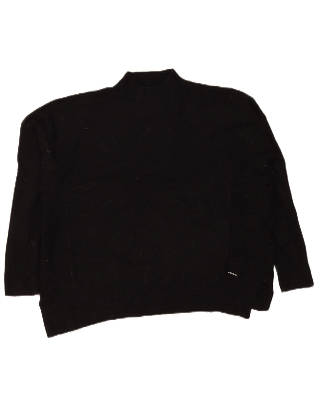 Maglione maglione oversize da donna con collo dolcevita Superdry UK 8 piccolo in lana nera