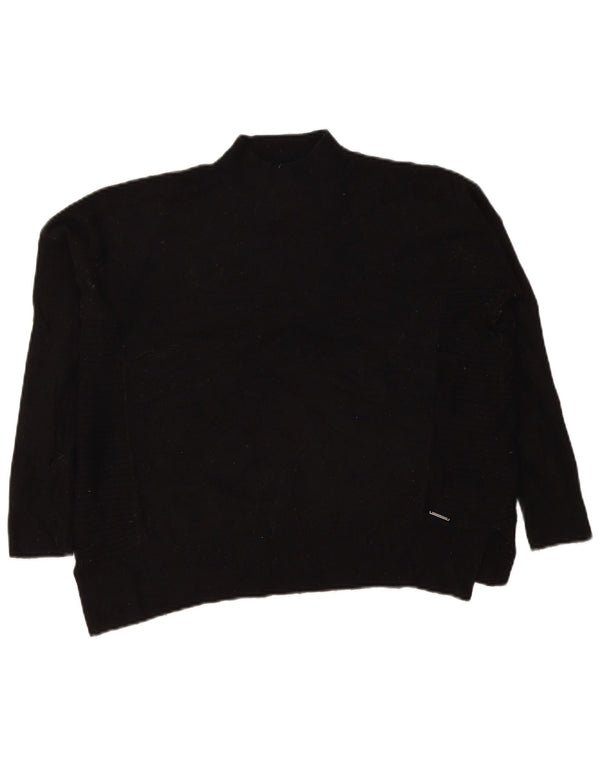 Maglione maglione oversize da donna con collo dolcevita Superdry UK 8 piccolo in lana nera