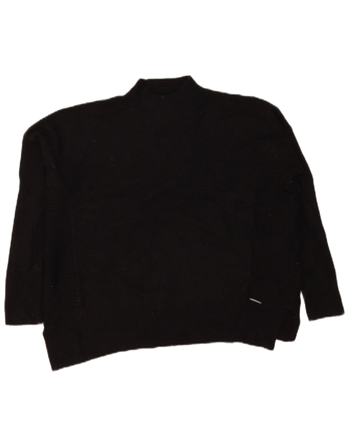 Maglione maglione oversize da donna con collo dolcevita Superdry UK 8 piccolo in lana nera