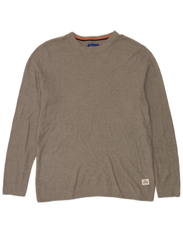 Jack & Jones Maglione da uomo con scollo a barca XL in cotone grigio