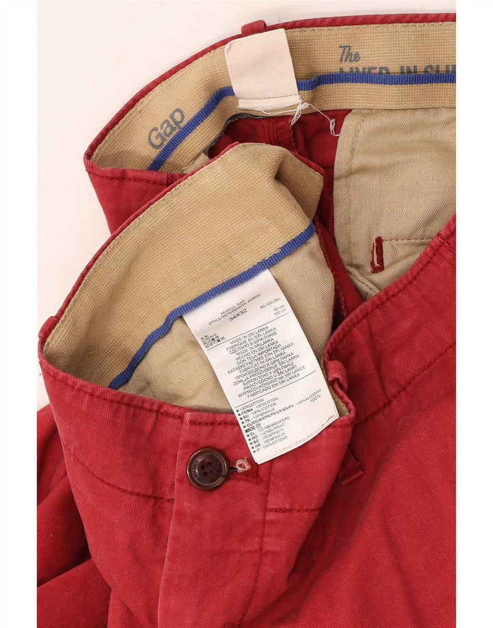 Pantaloni chino dritti da uomo Gap W34 L32 in cotone rosso