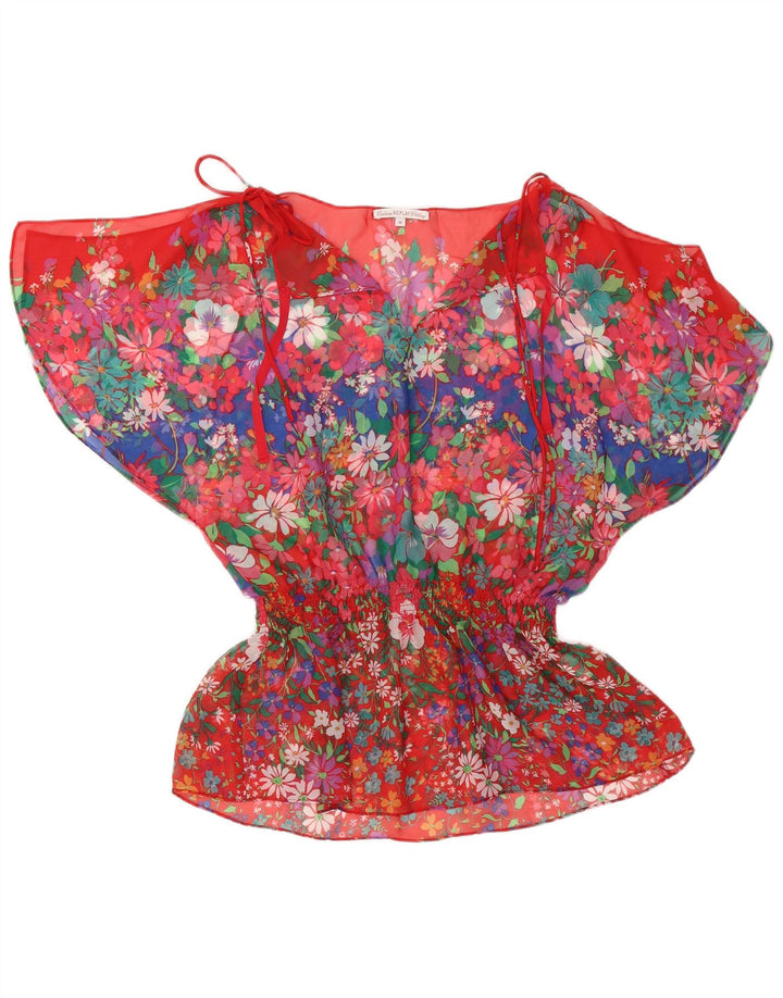 Replay Camicetta da donna Top UK 14 Poliestere floreale rosso medio