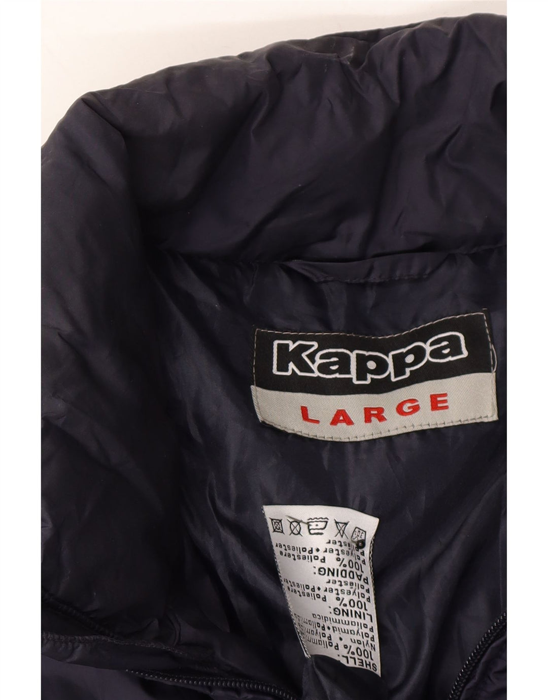 KAPPA Mens Padded Jacket UK 40 Large Navy Blue Polyamide Vintage Kappa and Second-Hand Kappa from Messina Hembry 