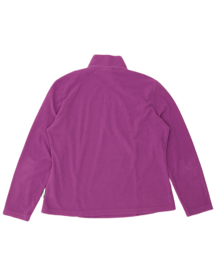 JACK WOLFSKIN Maglione in pile da donna con collo e zip UK 18/20 XL Poliestere viola