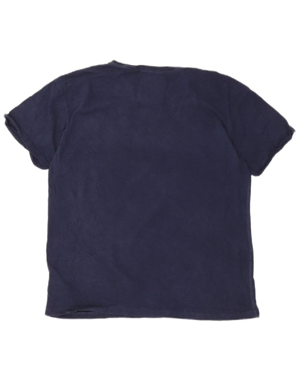 T-shirt grafica da donna Superdry Top UK 12 cotone medio blu navy