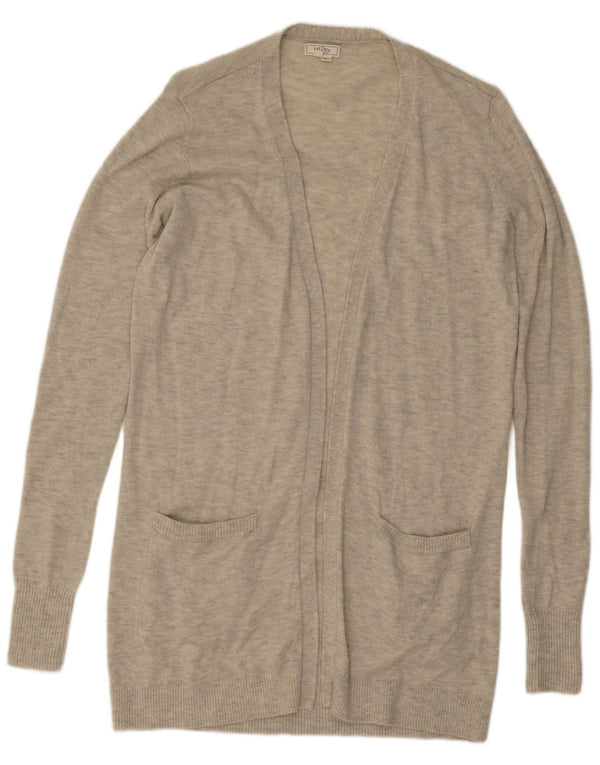 Maglione cardigan aperto a linea lunga da donna Fat Face UK 12 Grigio medio chiazzato