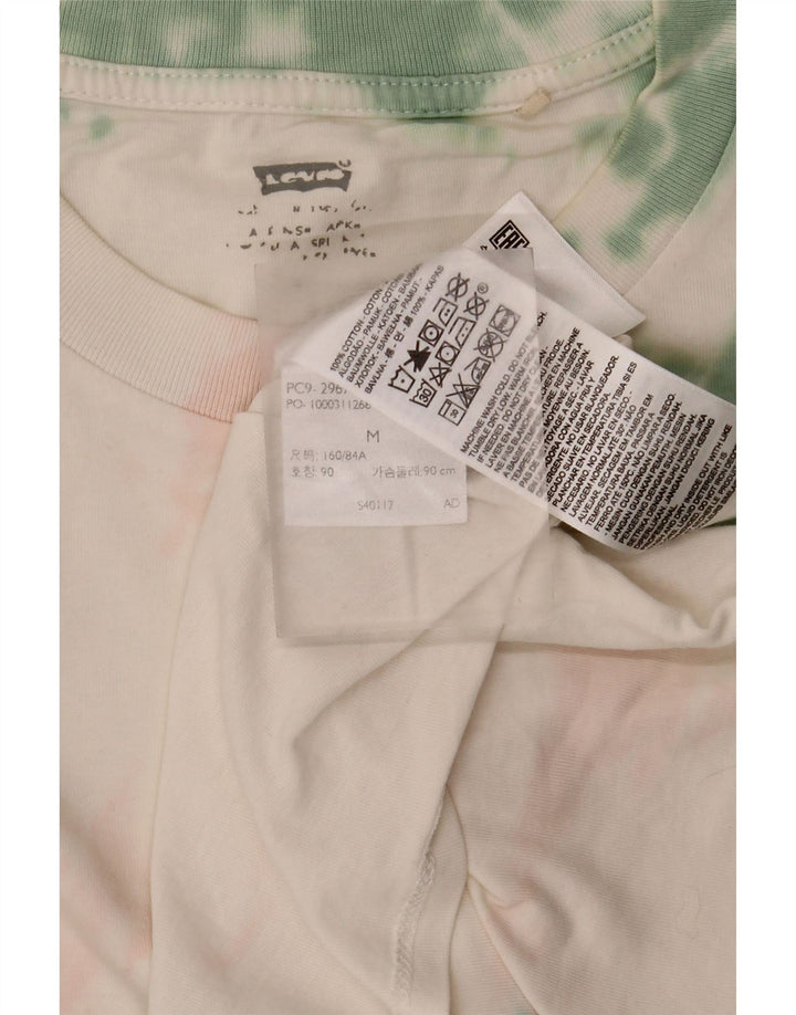 Levi's T-shirt da donna Top UK 14 Medium White Tie Dye Cotton