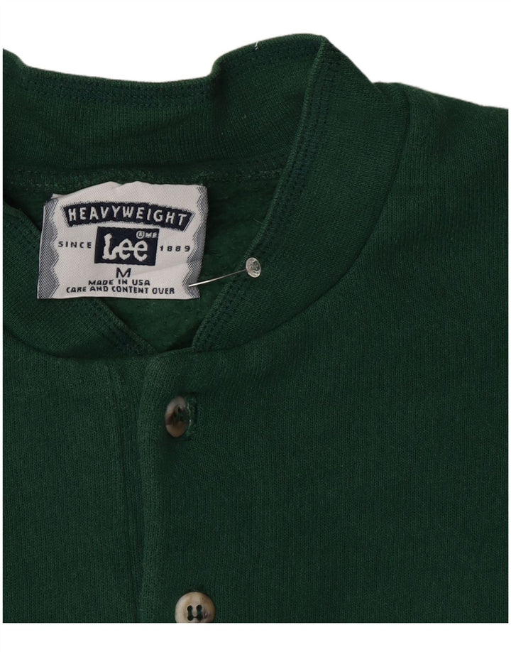 Felpa Lee da uomo con collo abbottonato, verde medio