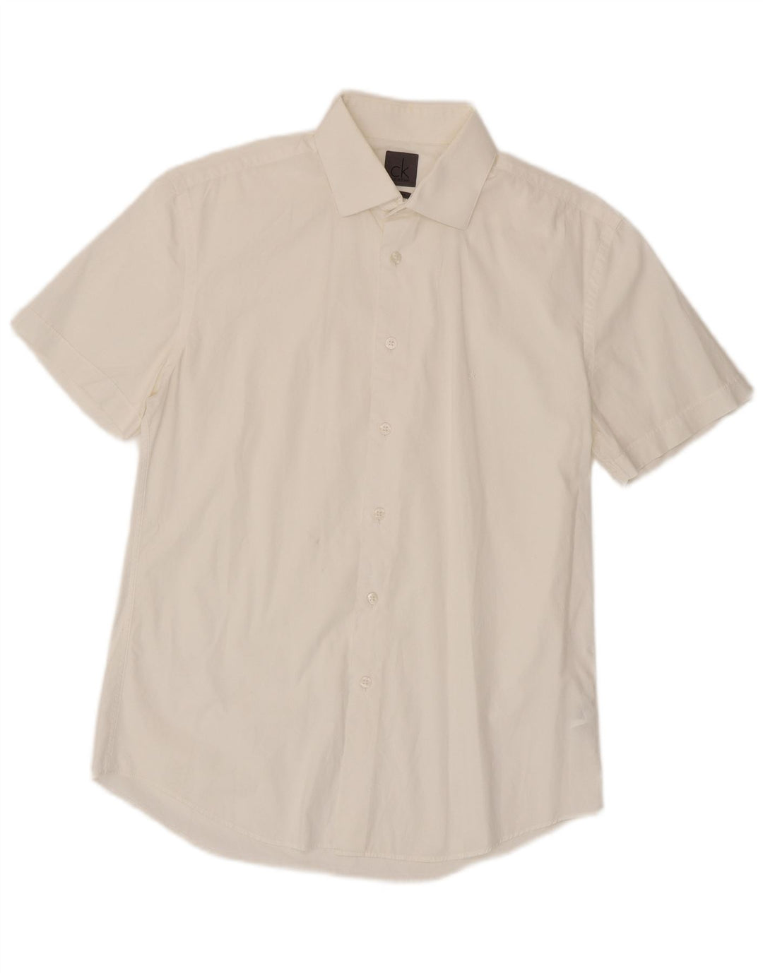 Camicia a maniche corte da uomo Calvin Klein in cotone bianco medio
