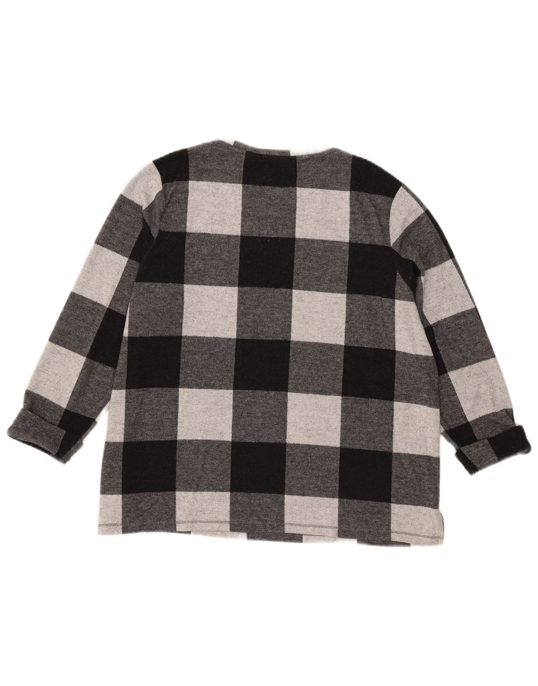 Marks & Spencer Top da donna manica 3/4 UK 18 XL poliestere a quadretti nero