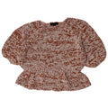 Top Zara da donna, camicetta oversize all'uncinetto, UK 10, piccolo, in cotone marrone