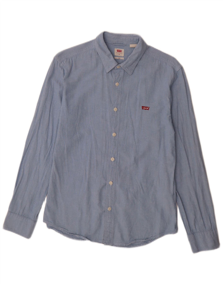 Camicia slim da uomo Levi's in cotone blu medio