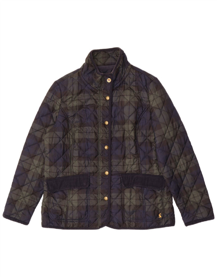 Giacca trapuntata da donna Joules UK 18 XL Poliestere a quadri blu navy