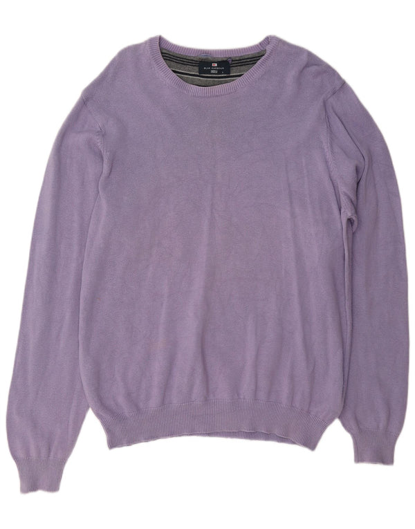 Marks & Spencer maglione da uomo con scollo a barca blu Harbour grande viola