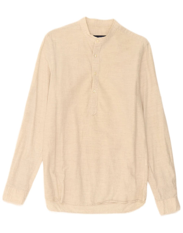 Zara Mens Slim Fit Pullover Shirt Small Beige