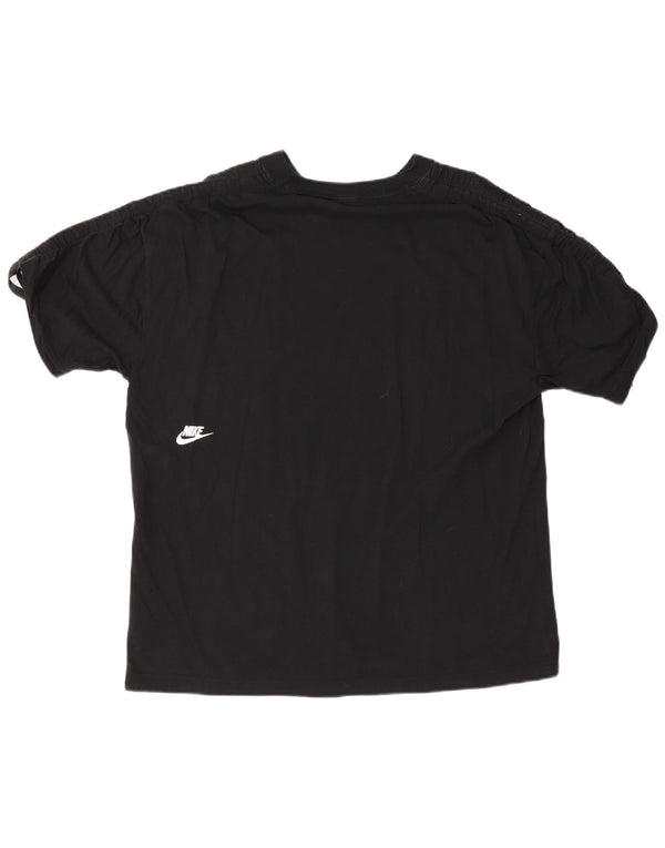 T-shirt grafica Nike da donna con vestibilità rilassata, taglia UK 14, cotone nero medio
