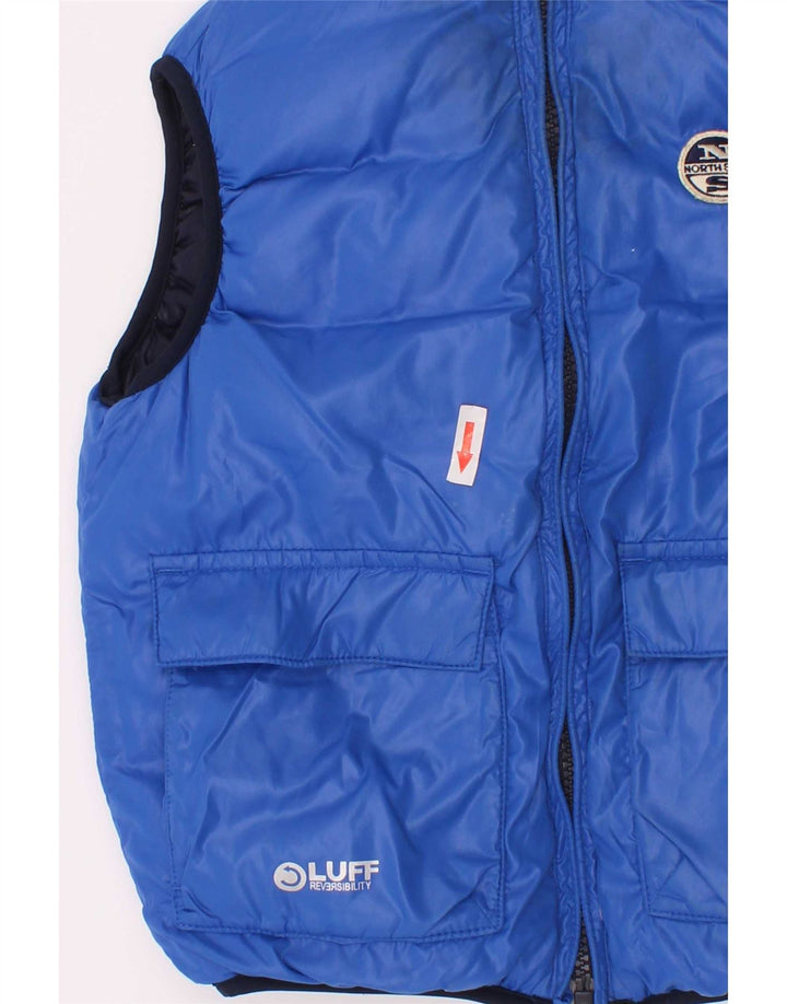 Gilet imbottito reversibile North Sails per ragazzi 3-4 anni in poliestere blu navy