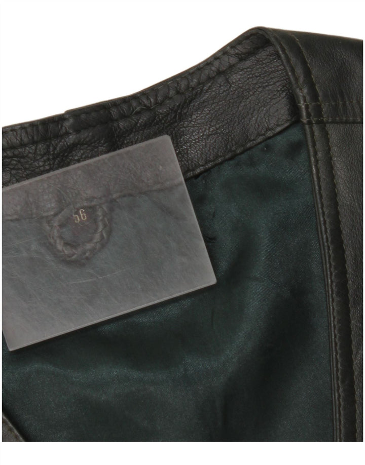 Gilet in pelle da uomo VINTAGE IT 56 2XL Pelle kaki