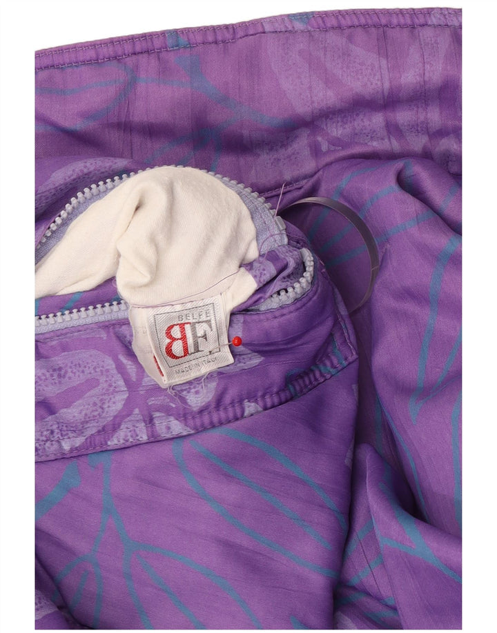 Giacca reversibile oversize da donna Belfe UK 14 grande viola floreale