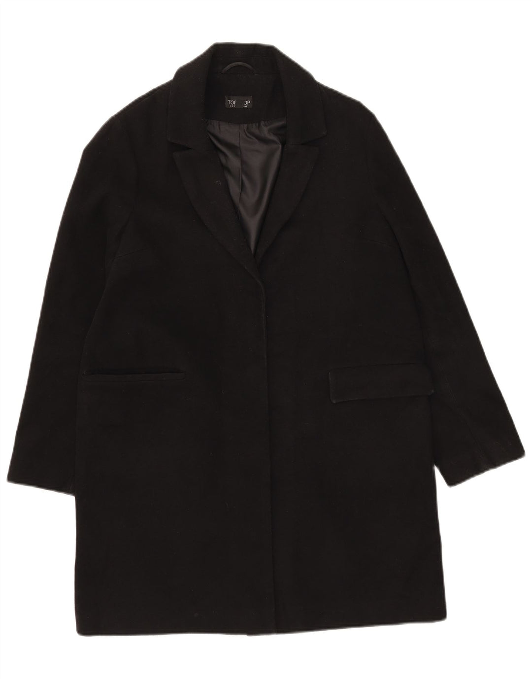 Soprabito aperto da donna Topshop UK 10 piccolo poliestere nero