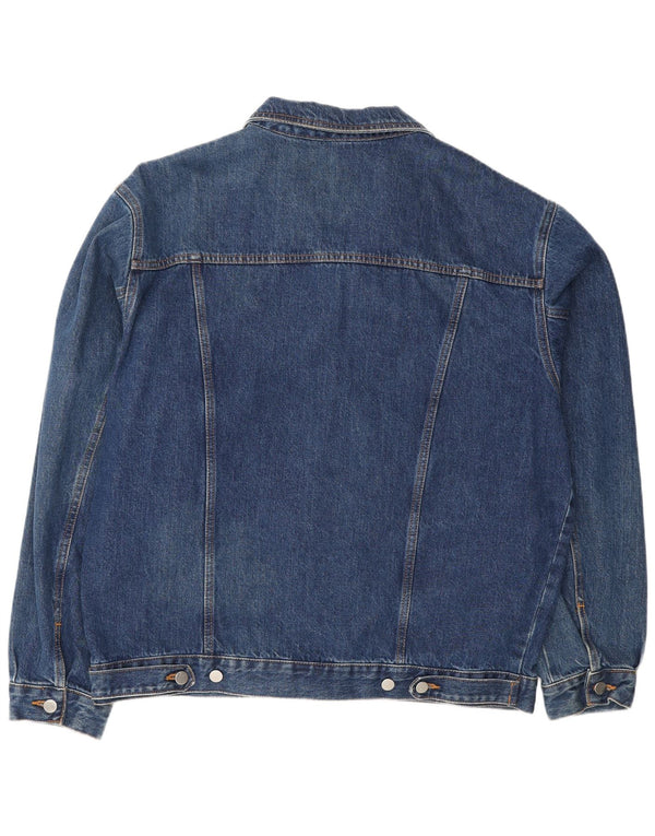 Giacca di jeans vintage da uomo UK 44 2XL cotone blu