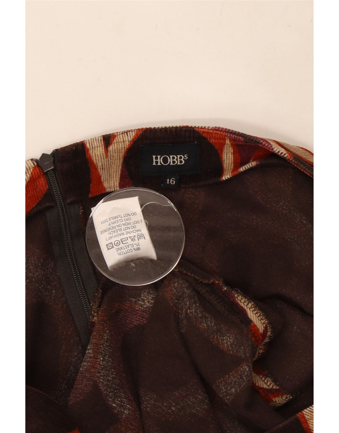 Gonna a trapezio da donna HOBBS UK 16 grande W34 cotone a pois multicolore