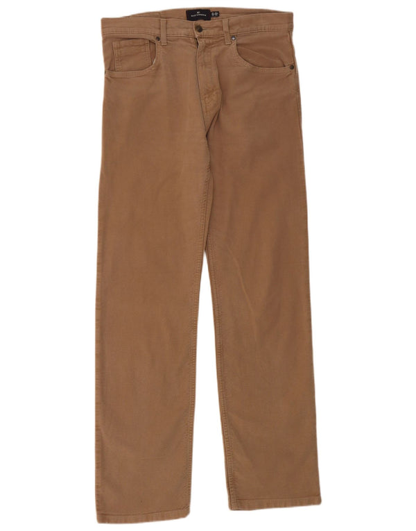 Pantaloni casual dritti Marks & Spencer da uomo blu Harbour W32 L33 Beige
