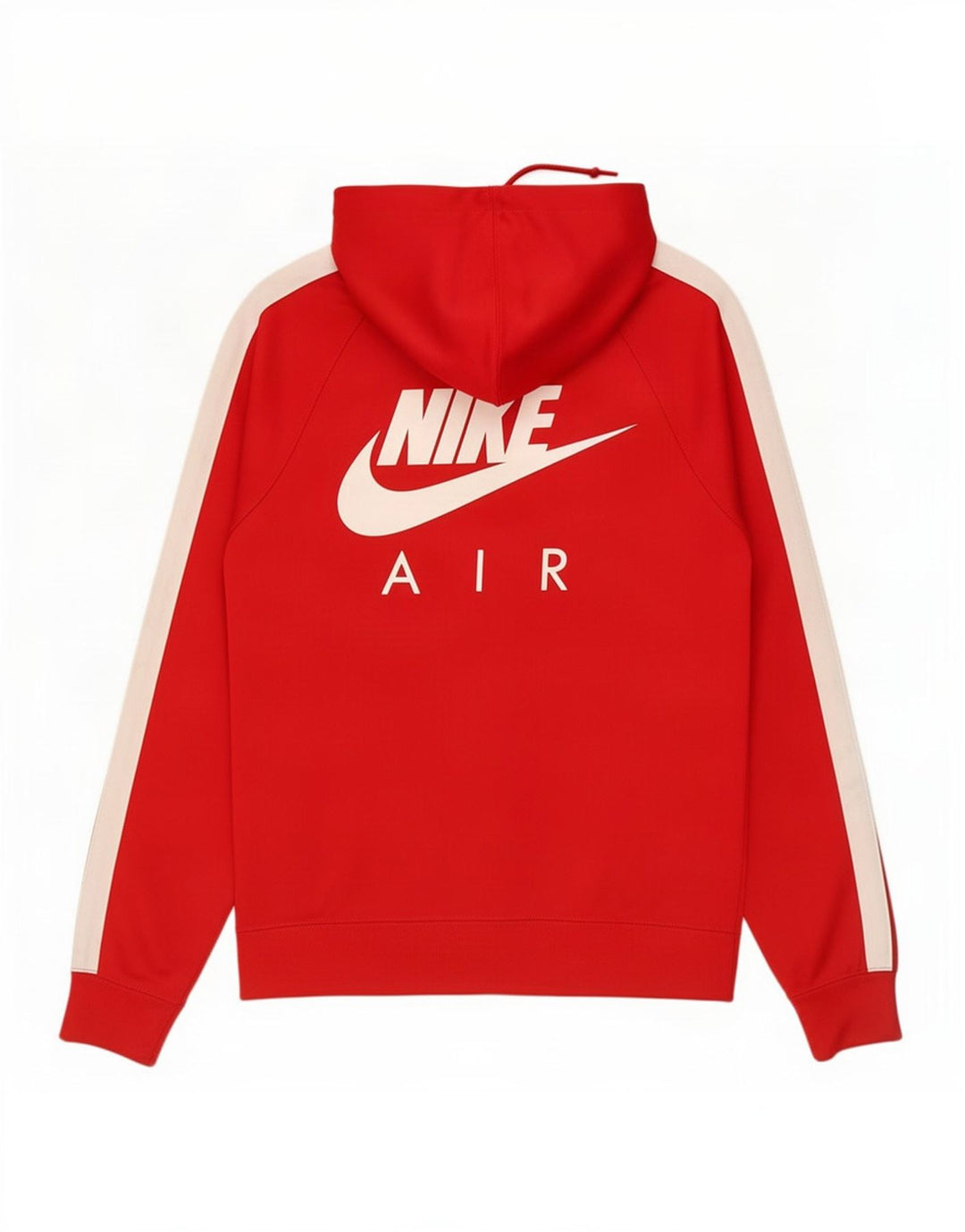 Felpa con cappuccio e zip grafica Nike da uomo, piccola, in poliestere color block rosso