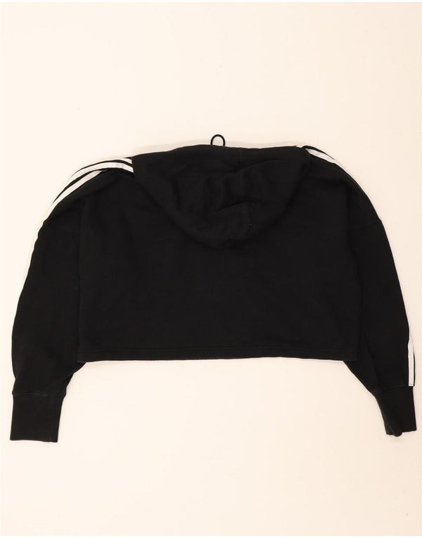 Maglione con cappuccio corto da donna Adidas UK 10 piccolo cotone nero