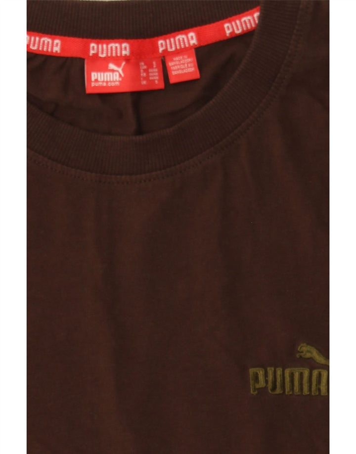 PUMA Mens T-Shirt Top Small Brown Cotton Vintage Puma and Second-Hand Puma from Messina Hembry 