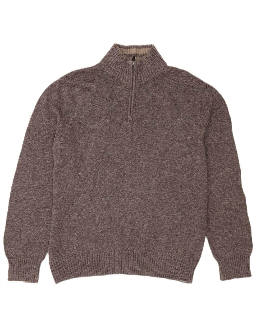 Eddie Bauer Maglione da uomo con zip sul collo, grande cotone chiazzato grigio