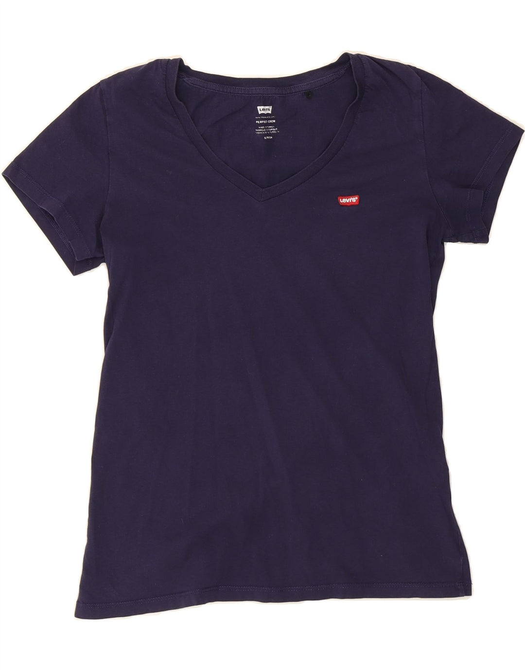 LEVI'S Womens T-Shirt Top UK 10 Small Navy Blue Cotton Vintage Levi's and Second-Hand Levi's from Messina Hembry 