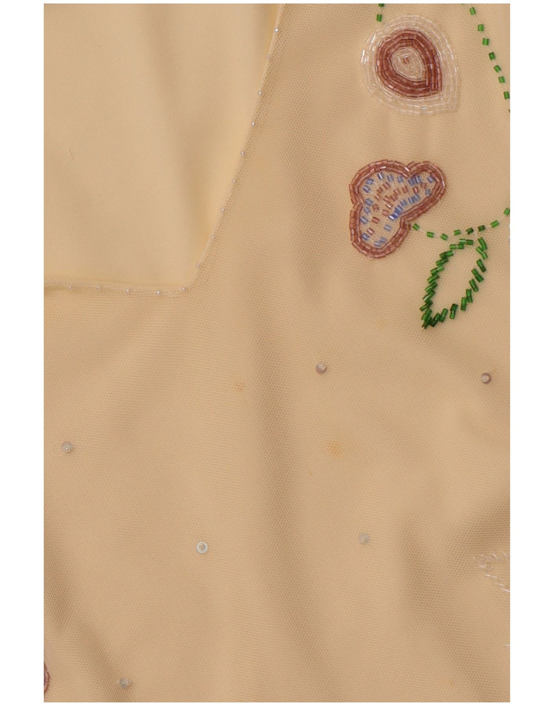 Top corto da donna COAST trasparente in camicetta UK 16 grande poliestere giallo