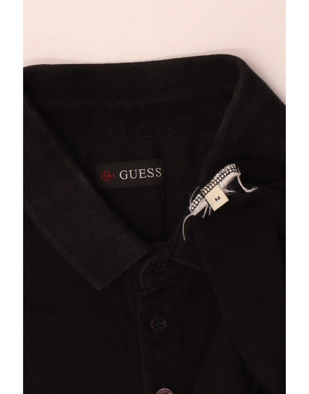 Polo Uomo Guess Media Nera In Cotone