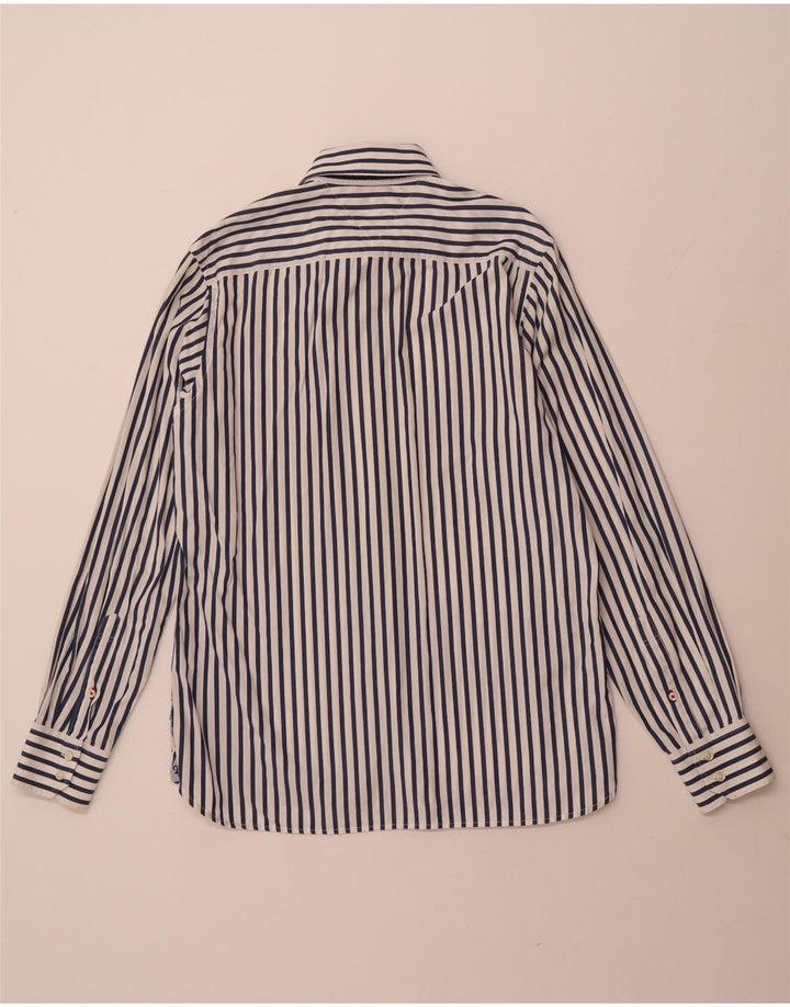 TOMMY HILFIGER Camicia da uomo in cotone a righe bianche medie