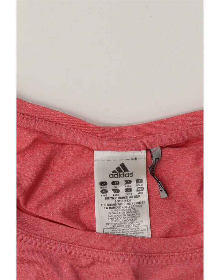 T-shirt grafica da donna Adidas Top UK 12/14 poliestere rosa medio