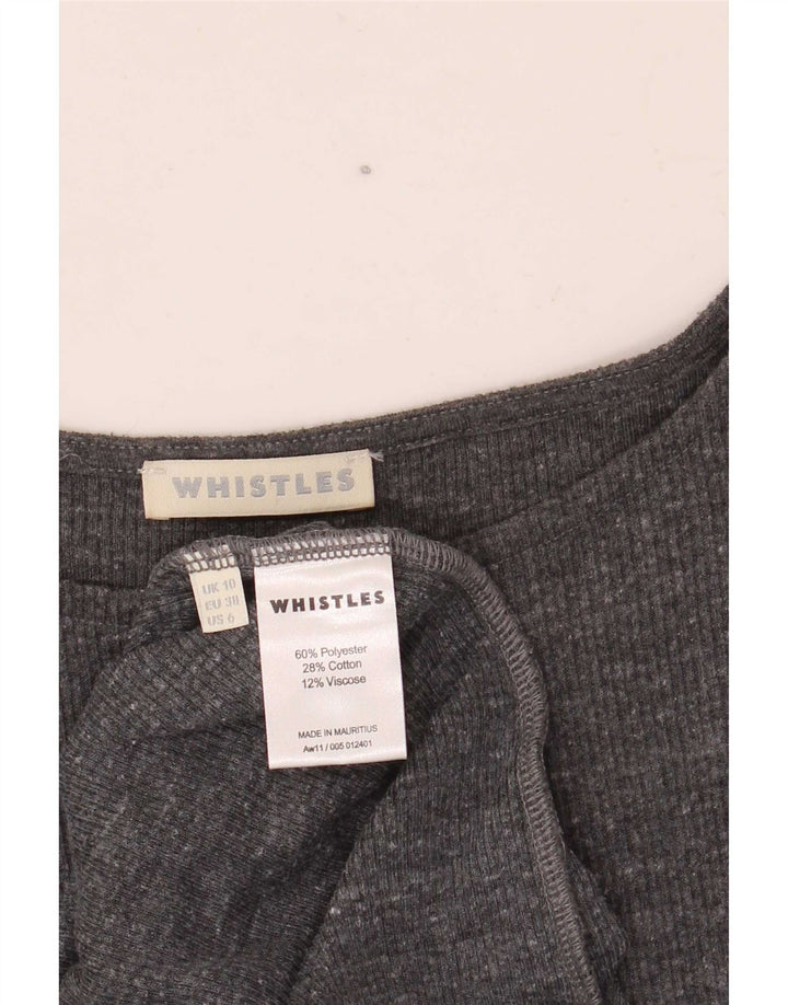 Abito aderente a maniche lunghe da donna Whistles UK 10 piccolo poliestere grigio