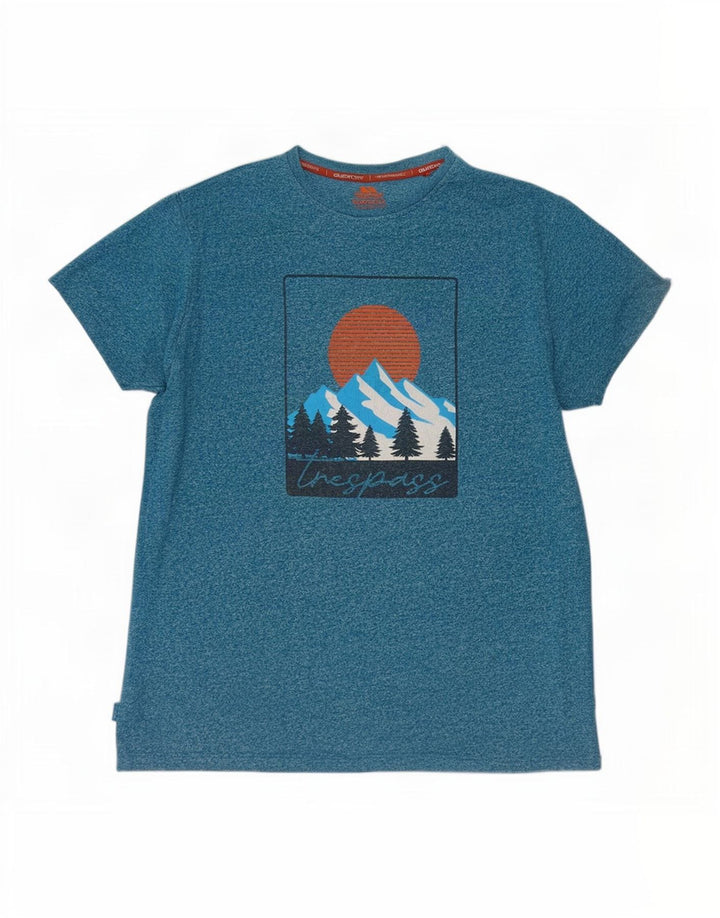 T-shirt grafica da uomo Trespass Top XL in cotone blu