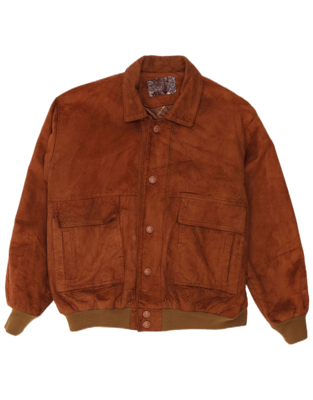 Giacca bomber da uomo in pelle scamosciata Alta Moda UK 42 XL Marrone