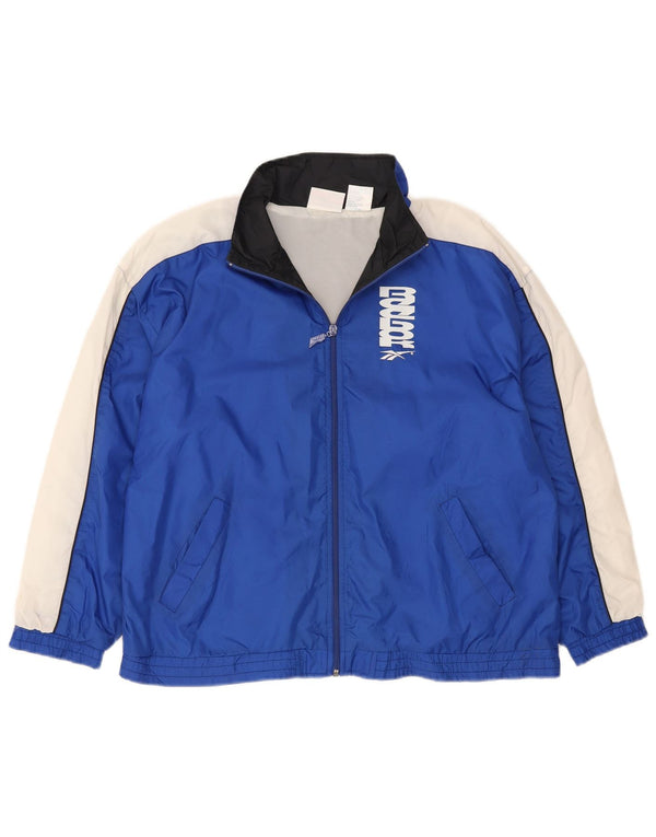 Giacca Reebok da donna con grafica grafica, giacca UK 18 XL, nylon blu navy