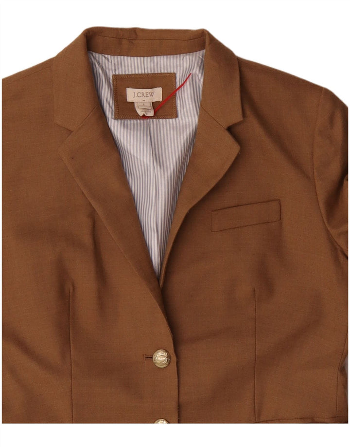Giacca blazer a 2 bottoni da donna J. Crew US 6 lana marrone medio