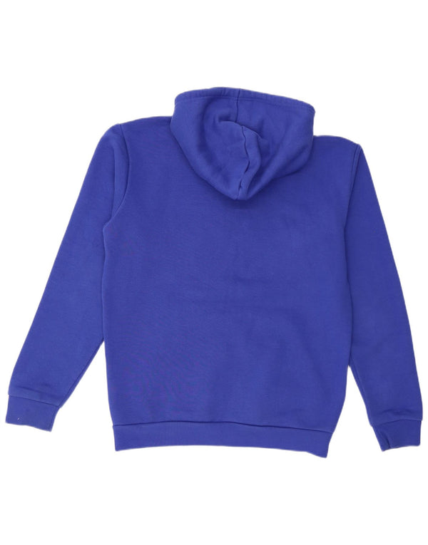 Felpa con cappuccio da uomo Adidas in cotone blu medio