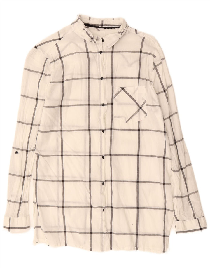 Camicia da donna Brugi UK 14 cotone medio a quadri bianchi