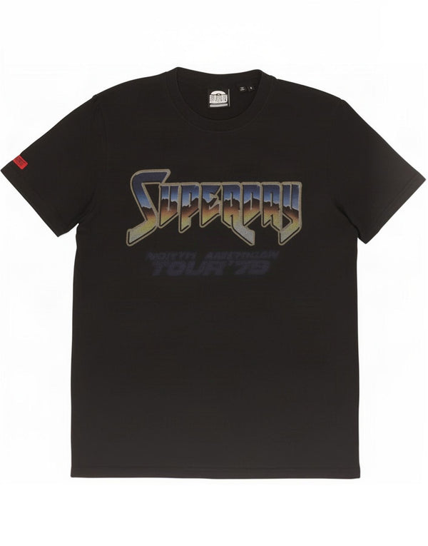 Superdry T-shirt grafica da uomo media in cotone nero
