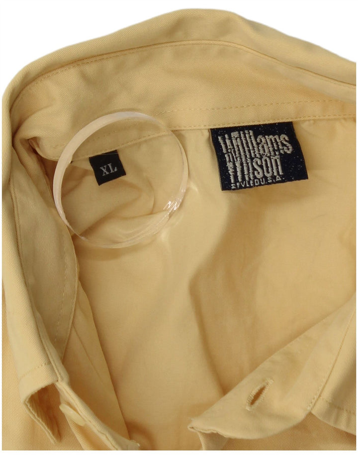 Camicia grafica da uomo Williams Wilson XL in cotone giallo
