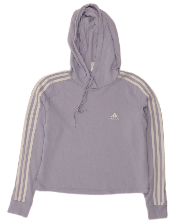 Maglione con cappuccio corto da donna Adidas UK 8/10 piccolo cotone viola